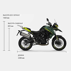Мотоцикл Benelli TRK 702X (зеленый/черный) 2026г.